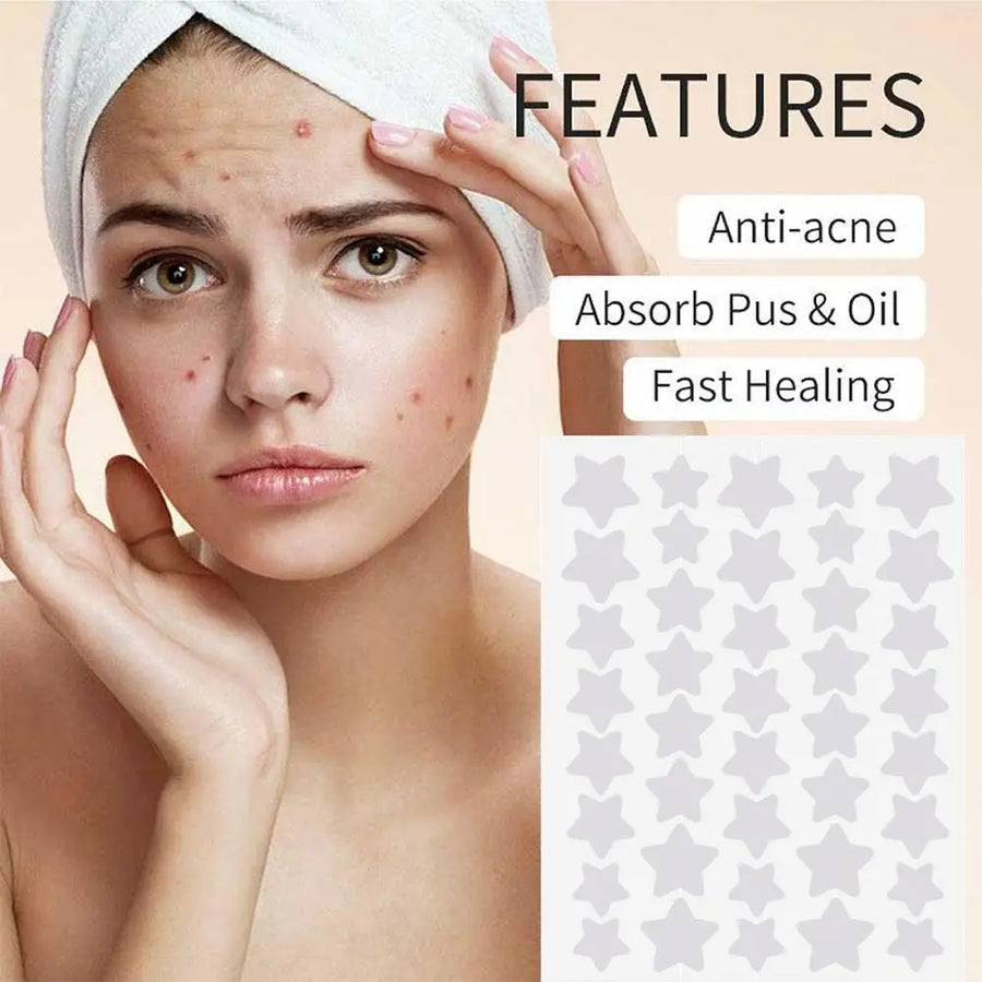 40Pcs Pimple Patches Colorful Star-Shaped PE Pimple Patches for Ance Cute and Invisible Pimple Cover Stickers for Pimple Removal