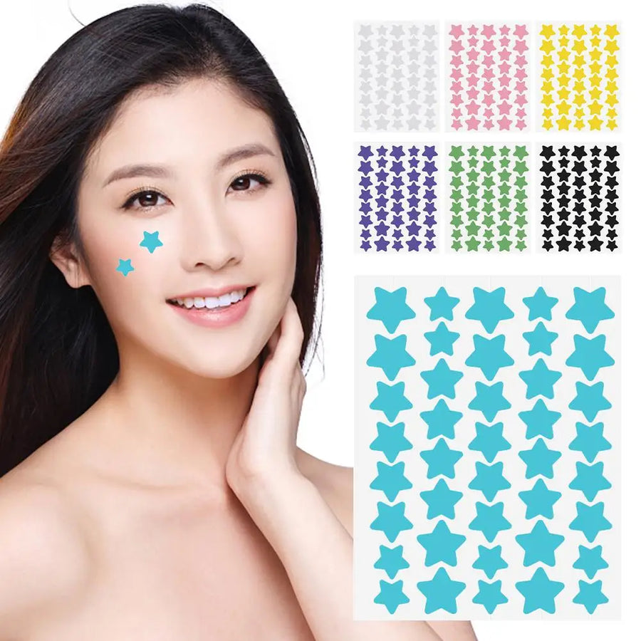 40Pcs Pimple Patches Colorful Star-Shaped PE Pimple Patches for Ance Cute and Invisible Pimple Cover Stickers for Pimple Removal